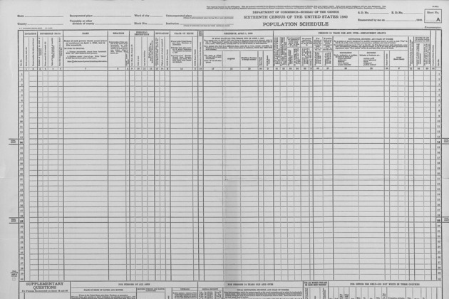 1940 census | Wikipedia public domain