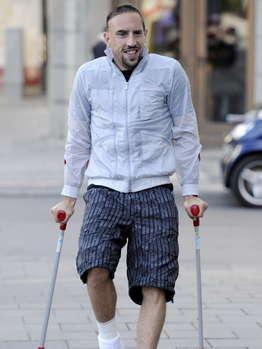 Reason to smile: Ribery's injury is less severe than feared.