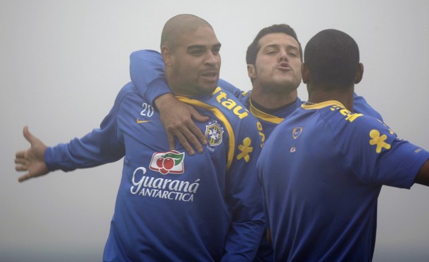 JC and Adriano with the Brazil NT