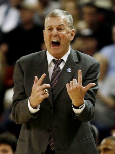 Angry Jim is angry about being down 9 points to UCF in the second half.