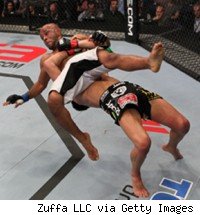Dominick Cruz suplexes Demetrious Johnson at UFC on Versus 6.